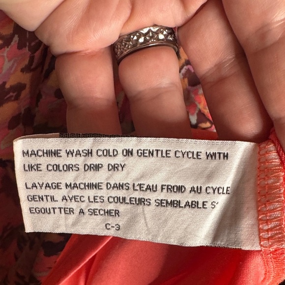 Anthropologie Tulle Pink Brown Abstract Floral Sleeveless Mini Dress Sz Medium - Picture 7 of 9